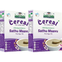 TummyFriendly Foods Certified Organic Sprouted Sathu Maavu Porridge Mix. Made of Sprouted Ragi, Whole Grains, Pulses & Nuts. Organic Baby Food For 8+ Months Baby. Shelf-life 9 month-200g, 2 Packs