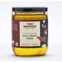 Two Brothers Organic Farms - Desi Cow Ghee (500ml) | Full Moon Cultured Cow Desi Ghee | Curd-Churned Bilona Ghee | Pure, Natural, and Healthy | Grass-Fed Desi Gir Cow Organic Ghee