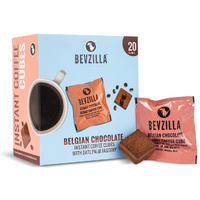 Bevzilla 20 Instant Coffee Cubes Pack with Organic Date Palm Jaggery, 5 Flavours, 100% Arabica Coffee, Vegan, Zero Refined Sugar, Real Ingredients, No Preservatives, Drop Stir and Enjoy (Belgian Chocolate)