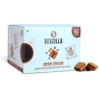 Bevzilla 60 Instant Coffee Cubes Pack with Organic Date Palm Jaggery, 5 Flavours, 100% Arabica Coffee, Vegan, Zero Refined Sugar, Real Ingredients, No Preservatives, Drop Stir and Enjoy (Irish Cream) (60 Pack)