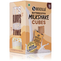 Bevzilla Butterscotch Instant Milkshake 10 Cubes Pack with Organic Date Palm Jaggery, Zero Refined Sugar, No Preservatives, Drop Stir & Enjoy, Perfect For Kids & Adults, Plant-Based Vitamins