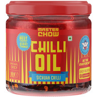 MasterChow Sichuan Chilli Oil (170 GMS) New Launch | Spicy, Crunchy, Garlicky Flavor | Made with Sichuan Peppercorns, Crunchy Garlic & Red Chillies | Gluten-Free | Eat with Momos, Pizza, Noodles