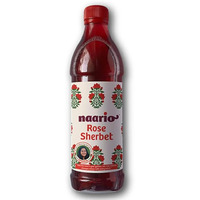 Naario Rose Sharbat Essence of Fresh Gulab Petals | Instant Rose Syrup with Organic Sulphurless Sugar for Refreshing Summer Drinks - 400ml