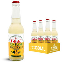 Tribe Kombucha Naturally Sparkling Probiotic Super Drink| Hibiscus & Lemon | Gut Friendly | Gluten free | Immunity Booster | Antioxidant and Hydration | Pack of 4 |210 ML
