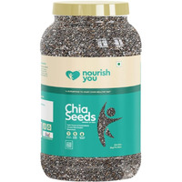 Nourish You Chia Seeds 2Kg (Jar)- 100% Clean Chia Seeds for Eating | Certified Organic | Seeds for Weight Management | Rich in Calcium, Protein & Fiber, Omega 3 and Antioxidant | Healthy Snacks
