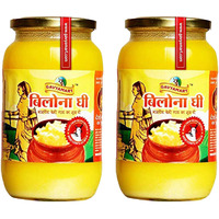 GAVYAMART Bilona Ghee 100% Pure Desi Kankrej Cow Ghee-Made Using Traditional Bilona Method 1 L- Glass Jar Pack (2 * 1 Liter)