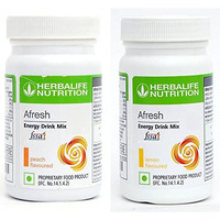 HERBALIFE Afresh Energy Drink - Peach Flavor & Lemon Flavor For Weight Loss Energy Drink(50 g, Peach, Lemon Flavored)