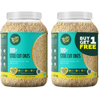 Yogabar Steel Cut Plain Oats 1.5Kg | 1+1 | Healthy Protein Breakfast Oatmeal| Premium & Gluten Free Oats | 100% Whole Grain, Non Gmo | High In Iron & Fibre | 1.5 Kg Pack Of 2 | 100%Vegan