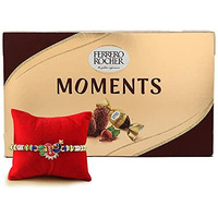 TIED RIBBONS Rakhi for Brother Chocolates combo with Gift - Premium Rakhi with Chocolates Box Mini Greeting Card and Roli Chawal - Rakhi Gift for Brother, 250 gram