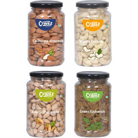 cravez Mix Dry Fruit-1Kg California Almonds, Whole Cashews, Green Kishmish, Exotic Pistachios|High In Fiber & Boost Immunity|Rich In Protein|Healthy Nut-Dry Fruits Combo Pack Of 4 (250 Gm Each)