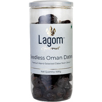 Lagom Gourmet Seedless Omani Dates 500g | All Natural | No Preservatives | No Added Sugar | Gluten Free | Vegan | Plant Based | Non GMO | Dates Dry Fruits | Khajur | Khajoor | Khejur