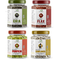 GreenFinity Raw Pumpkin - 200g, Sunflower - 200g, Flax - 250g, Chia Seeds - 250g | Immunity Combo | All Premium.