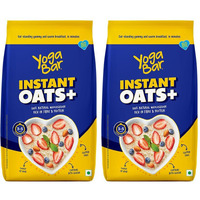 Yogabar Instant Oats 2 Kg | Premium Oats, Ready to Cook, Gluten Free Oats with High Fibre, 100% Whole Grain, Non-GMO, 2Kg
