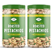 GreenFinity Pistachios Roasted & Salted, 500g (Pack of 2) [Jar Pack].