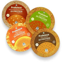Prolicious 2X High Protein Khakra Combo | No Palm Oil | Plant Based | Easy to Carry (170 Grams Each -Pack of 4)