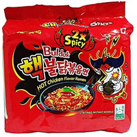 Samyang Hot Chicken Ramen 2X Spicy Buldak Noodles, 5 X 140 grams, Non Vegetarian