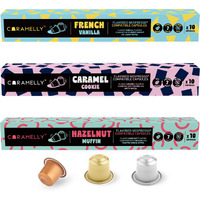 Caramelly Flavoured Barista Pack Nespresso Compatible Coffee Capsules, 30 Pods | French Vanilla, Caramel & Hazelnut | Nespresso Compatible | No Added Sugar | 100% Arabica