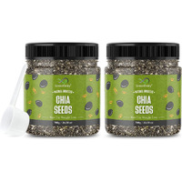 GreenFinity: Premium Chia Seeds 300g+300g - Raw Chia Seeds With Omega 3 & Fibre for Weight Loss management, Healthy Snack for Eating [Jar Pack of 2].