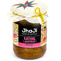 JhaJi Stores Authentic Homemade Jackfruit Pickle | Soft, Chewy Kathal Pieces | Spicy and Tangy Flavor | Sun-Dried, Chemical-Free, No Preservatives | Traditional Recipe from Mithilanchal, Bihar, 500g