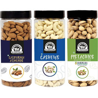 WONDERLAND FOODS Premium Dry Fruits Combo Pack of Almonds (NP), Cashews (W-320) & Pista (500g Each), 1.5 Kg (Jar)