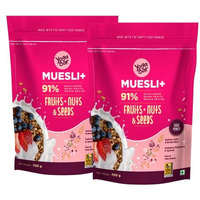 Yogabar Muesli Fruit And Nuts - 93% Wholegrain Breakfast Cereals With Oats, Dry Fruits, And Nuts & Seeds, High In Omega 3, Gluten Free Granola With Chia And Flax Seeds (700G - Pack Of 2)
