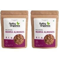 Nutty Organics Almonds Mamra - 1KG (Grade A ++ Nuts, Premium,Rich In Oil, Imported) Richest Natural Source of Vitamins, Magnesium & Protien | Special Mamra Badam Giri (500 GM*2)