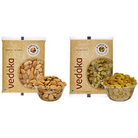 Amazon Brand - Vedaka Premium Dry Fruit Combo | (200gm Almonds + 200gm Raisin) 400gm