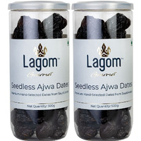 Lagom Gourmet Seedless Ajwa Dates 1 Kg | Saudi Arabia Dates | All Natural | No Preservatives | No Added Sugar | Gluten Free|Vegan|Plant Based | Non Gmo | Dates Dry Fruits | Khajur | Khajoor | Khejur