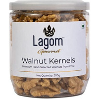 Lagom Gourmet Chilean Walnut Kernels 200g | All Natural | No Preservatives | No Additives | Gluten Free | Vegan | Plant Based | Non GMO | Walnuts Dry Fruit | Walnuts Without Shell | Akhrot Giri