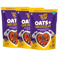 Yogabar Dark Chocolate Oats 1kg, Pack of 3 | Gluten Free Golden Oats | Healthy Breakfast Cereal with Wholegrain Oats (Dark Chocolate Oats,