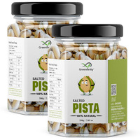 GreenFinity Fresh Whole Roasted Salted Pistachios | Salted Pista With Shell 200g (Pack of 2) [Jar Pack] - 400g