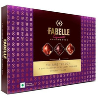 Fabelle The Bars Trilogy - Chocolate Pack, 3 Assorted Large Luxury Chocolate Bars, Premium Packaged Gift Chocolate Box, Centre-Filled Bars, Best Chocolate Gift, 388g