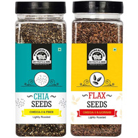 WONDERLAND FOODS Healthy & Roasted Chia & Flax Seeds 400g Jar Combo Pack (200g X 2)