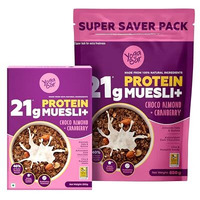 Yogabar Super High Protein Muesli Combo | 23g Protein | With Probiotics and Whey | No Refined Sugar | Easy on gut | Choco Almond | Protein Snack | High Fiber Food | Breakfast Cereal