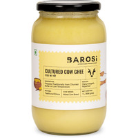 Barosi Premium Cultured Desi Cow Ghee 1 Litre | Vedic Bilona Method | Churned From Curd | Pure & Natural | Farm Made In Small Batches | Glass Jar Packing