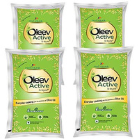 Oleev Active, with Goodness of Olive Oil, 4 x 1L Pouch