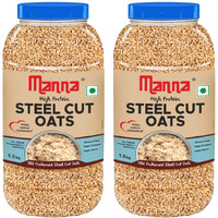 Manna 100% Steel Cut Oats 3kg | Gluten Free | Diabetic Friendly | High Protein & Fibre 3kg (Pack of 2)