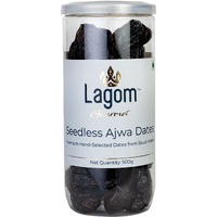 Lagom Gourmet Seedless Ajwa Dates 500G Saudi Arabia Dates All Natural No Preservatives No Added Sugar Gluten Free Vegan Plant Based Non Gmo Dates Dry Fruits Khajur Khajoor Khejur