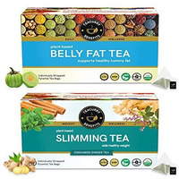 TEACURRY Belly Fat Tea & Slimming Tea Combo (1 Month Pack, 60 Tea Bags) - Supports With Flatter Tummy And Weight Management. - Fenugreek Tea, 120 G