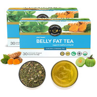 TEACURRY Belly Fat Tea, 60 Tea Bags (2 Months Pack) - Helps with Belly Fat, Water Weight, Bloating | Weight Management