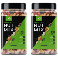 GreenFinity Absolute Health, Premium Fruit, Nut & Fiber SuperMix, Healthy Mixed Nuts with Dry Fruits | Almonds | Cashews | Cranberry | Pumpkin Seeds | Walnuts, Reusable Jar, 1kg | PACK OF 2