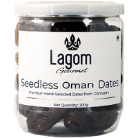 Lagom Gourmet Seedless Omani Dates 200g | All Natural | No Preservatives | No Added Sugar | Gluten Free | Vegan | Plant Based | Non GMO | Dates Dry Fruits | Khajur | Khajoor | Khejur