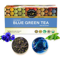 TEACURRY Blue Green Tea(30 Tea Bags) Helps With Weight Loss, Skin Glow, Hair Care, Brain Health Blue Pea Green Tea Blue Butterfly Green Tea For Weight Loss,60 Grams