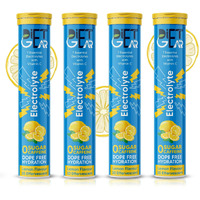 DIET GEAR Energy drink with Electrolytes 80 Effervescent Tablets (20 litre) Zero Sugar, Zero Caffeine | 7 Essential Electrolyte Salts (Na, K, Mg, Ca, Cl, Zn, SO4) + Vitamin C | Lemon