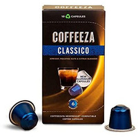 COFFEEZA Classico Aluminium Coffee Capsules, Intensity - 6 ,100% Arabica Coffee, Nespresso Compatible Coffee Pods, Box Of 1 (10 Capsules) - 55 Gm