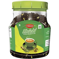 VIKRAM Elaichi Ctc Tea|Enriched With 100% Natural Ground Cardamom (Elaichi)|Refreshing & Aroma|No Added Essence-500 Grams Jar-Assam, 500 Grams