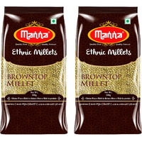 Manna Browntop Millet (Unpolished) Natural Grains, 1kg (500g x 2 Packs) - (Chotti Kangni/Andu Korralu/Korale) | Native Low GI Millet Rice | High Protein & 100% more Fibre than Rice