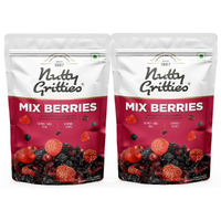 Nutty Gritties Mix Berries - Dried Cranberries, Blueberries, Strawberries, Black Currants - Healthy Snack for kids and adults - 200g (Pack of 2)