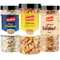 YUM YUM Dry fruits combo pack of Almonds, Cashew & Walnut | akhrot, kaju & badam 750gm - Almonds, Cashews, Walnuts