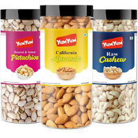 YUM YUM Premium Dry Fruits Combo Pack of 3 | California Almonds 250g, Whole Cashew Nut 250g, Roasted Salted Pistachios 250g| Total 750g | Healthy Dry Fruits Snacks | Badam, Kaju,Pista Dry fruit Combo